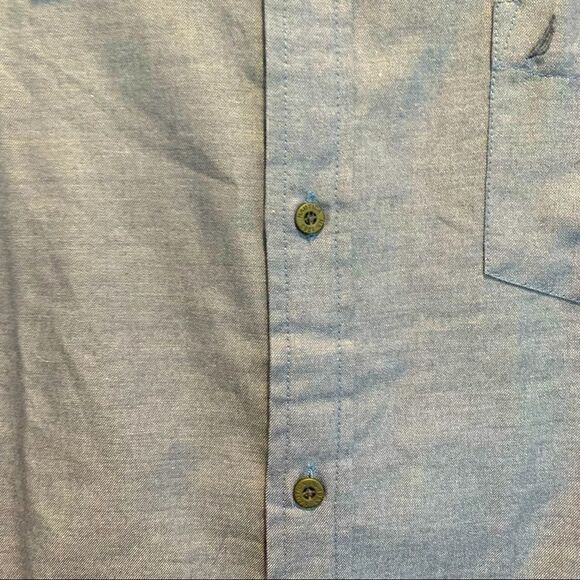 Nautica Button-Down Collared Navy Blue ColorBlock Untuck Shirt Boy’s XL NWT - Picture 8 of 10